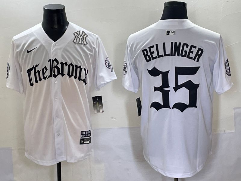 Men 2025 New York Yankees #35 Bellinger White Five generations Joint Name Nike MLB Jersey style 9->new york yankees->MLB Jersey